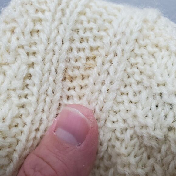 Irish Woolen Mills Sweater Mens Medium Beige Wool Cableknit Roll Neck Fisherman - Picture 6 of 11